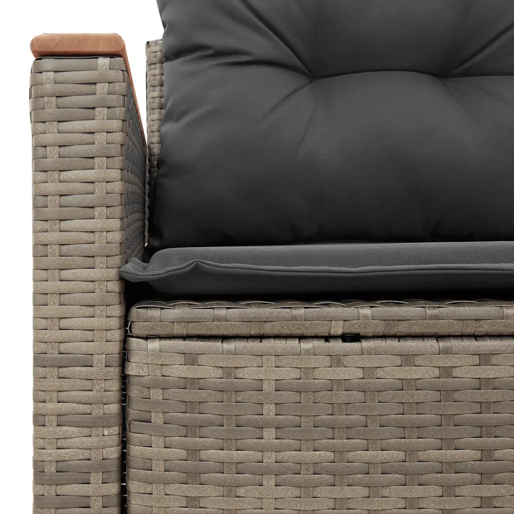 Divano da Giardino con Cuscini 2 Posti Grigio in Polyrattan 366144