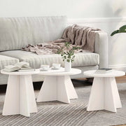 vidaXL Tavolino da salotto 3 pcs Bianco 49 x 49 x 30 cm