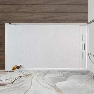 Piatto doccia 80x140 bianco pietra in resina riducibile con canalina Argo