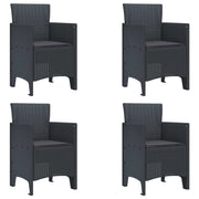 Sedia da Giardino 4 pcs Antracite 53 x 49 x 85 cm Polipropilene