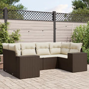 Set Divano da Giardino 6 pz con Cuscini Marrone in Polyrattan 3255320