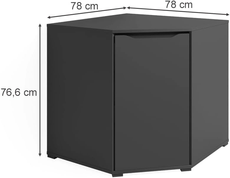 Credenza Ruben, Antracite, 78 x 76.6 cm, adatto per la conservazione di abbigliamento e tessuti