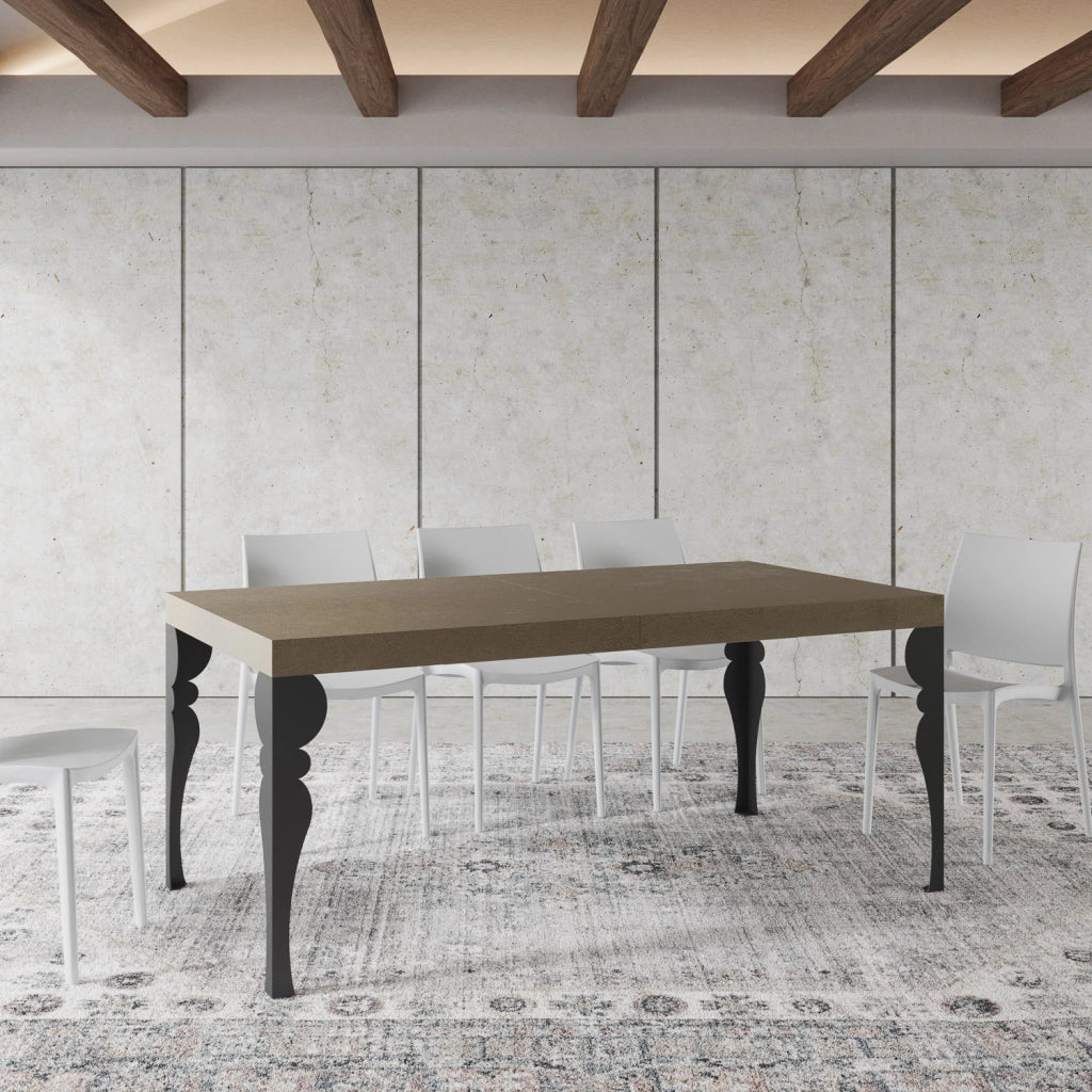 Tavolo allungabile 200/304x90 cm Paxon tortora gambe antracite