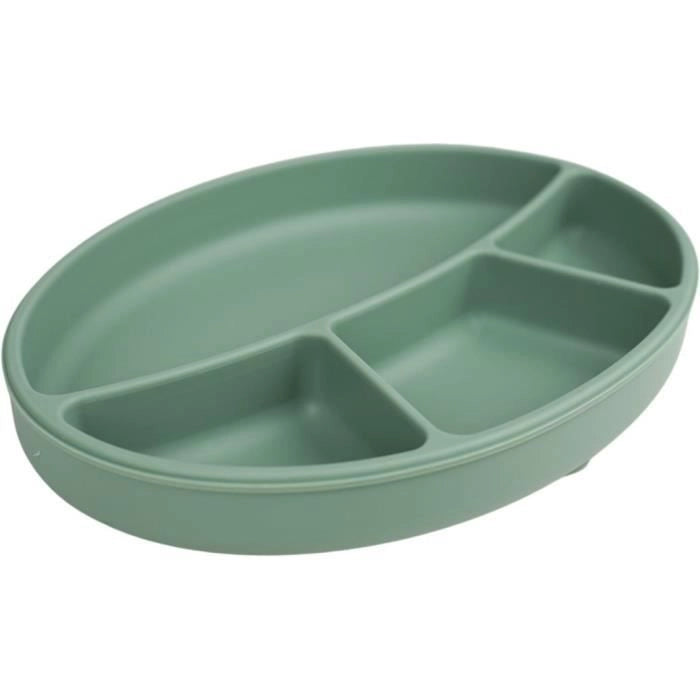 Piatto a ventosa - THERMOBABY - Silicone - Verde Cactus - A scomparti e antiscivolo