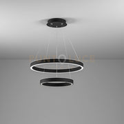 CRISEIDE S/2P  - LAMPADARIO A SOSPENSIONE 2 LUCI NERO A LED 3000K 3000LM 60W(25W+35W) DIMMERABILE