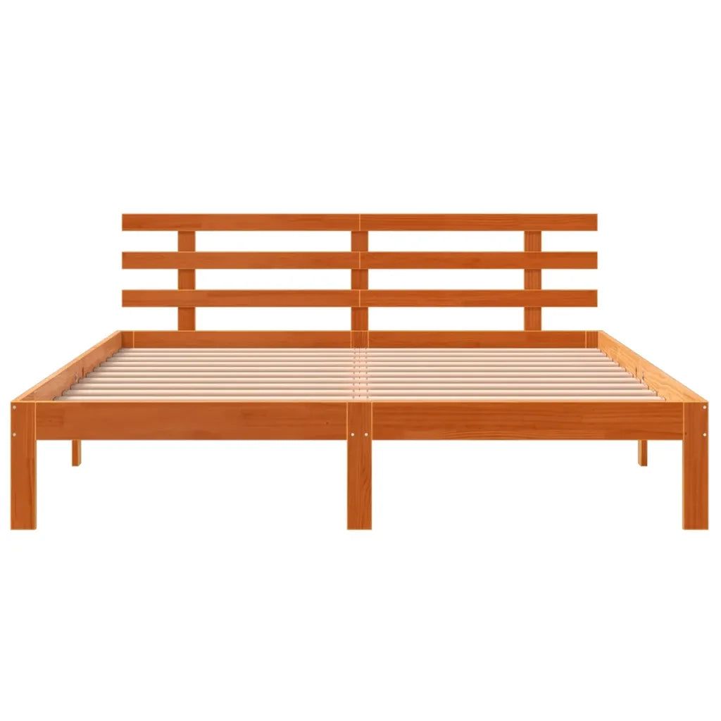 Letto senza Materasso Marrone Cera 150x200 cm in Legno di Pino 844275