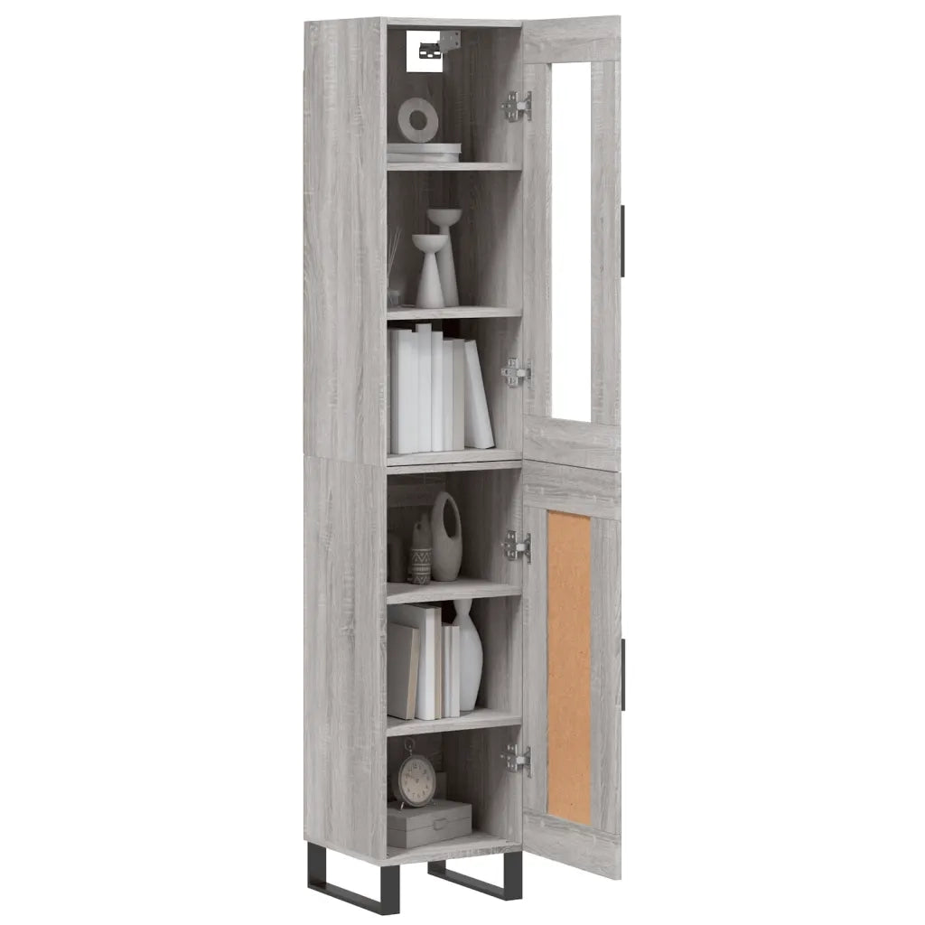 Credenza | Madia | Buffet da pranzo | Armadio da pranzo Grigio Sonoma 34,5x34x180 cm in Legno Multistrato