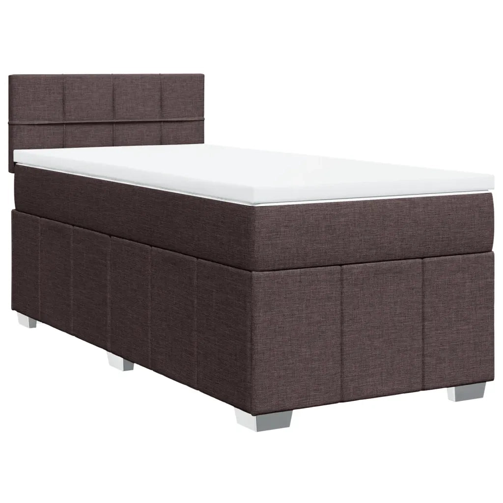 vidaXL Giroletto a Molle con Materasso Marrone Scuro 100x200cm Tessuto