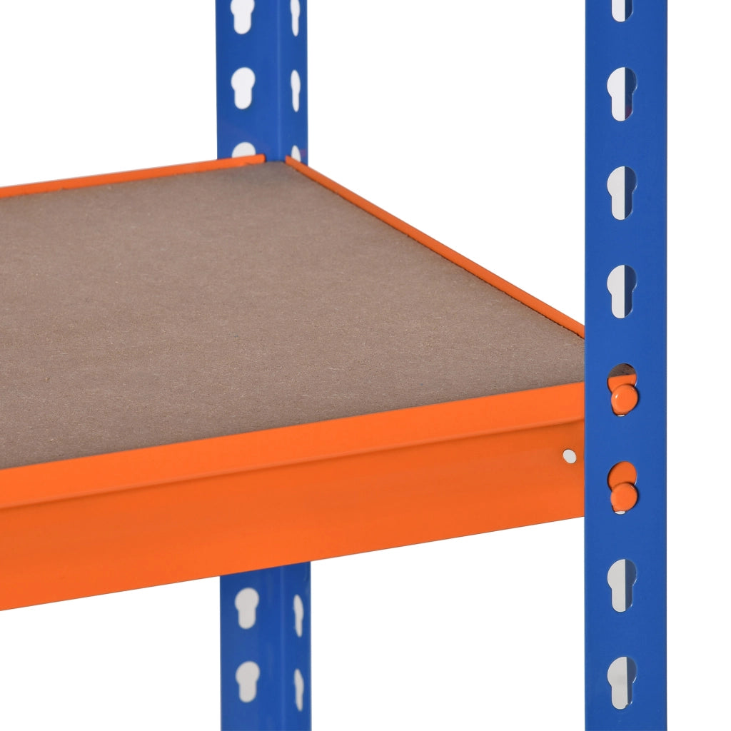 Libreria in Metallo con 5 Ripiani Aggiustabili ¨C zephmum ¨C 80x40x182 cm Blu e Arancione