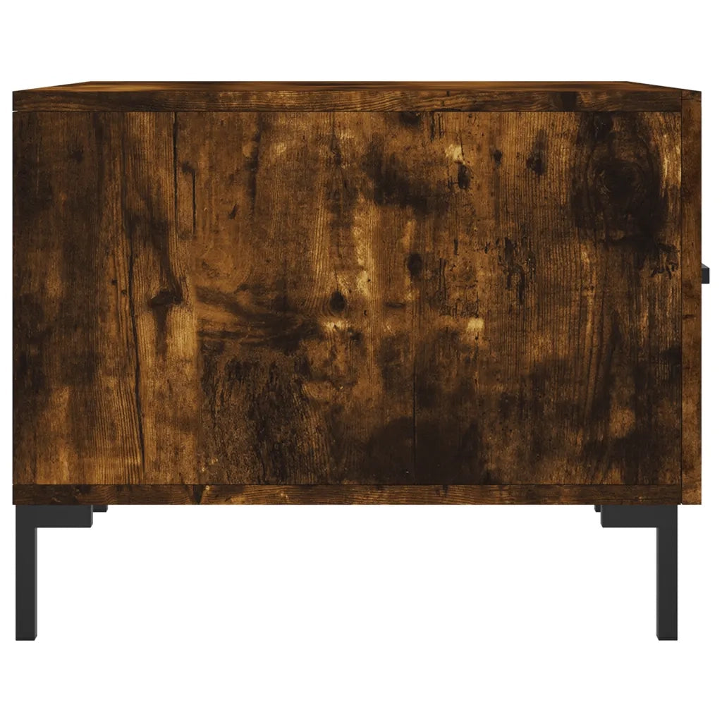 Tavolino da Salotto Rovere Fumo 50x50x40 cm Legno Multistrato