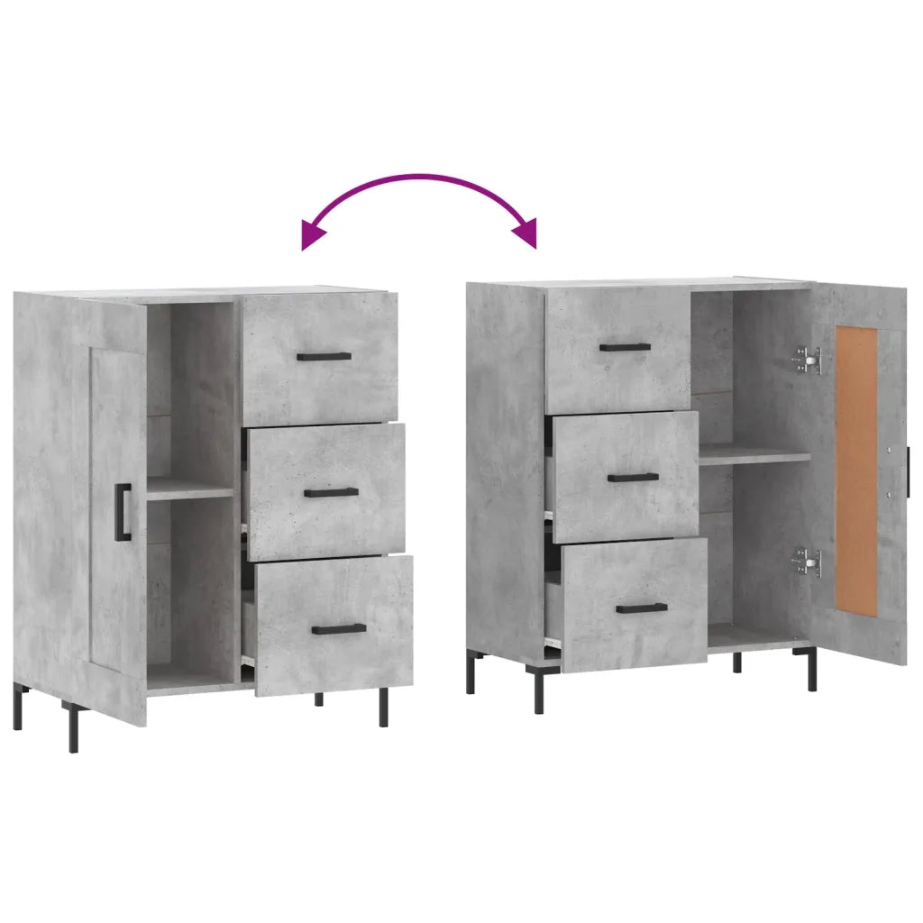 Credenza-Buffet-Armadio da cucina Grigio Cemento 69,5x34x90 cm in Legno Multistrato 489082