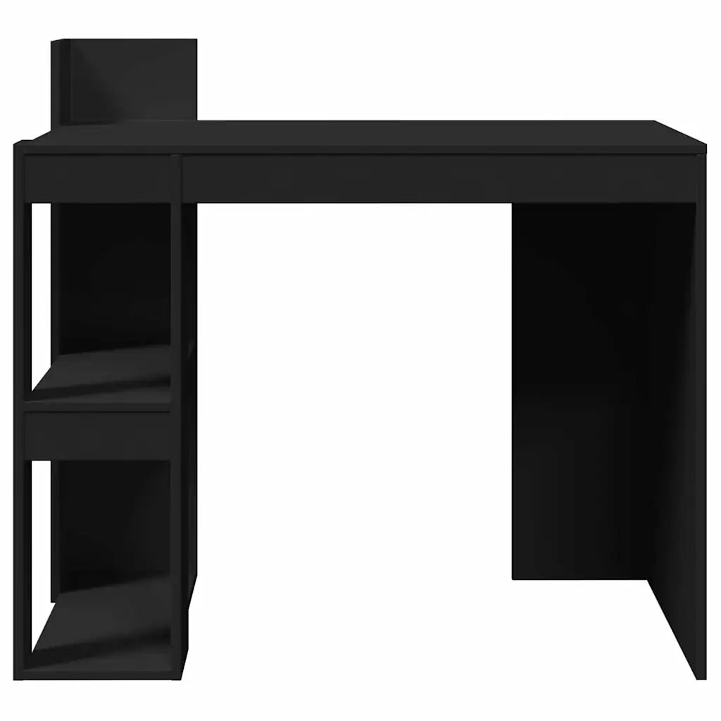 Scrivania Ufficio Nera 103,5x56,5x94 cm in Legno Multistrato 847976