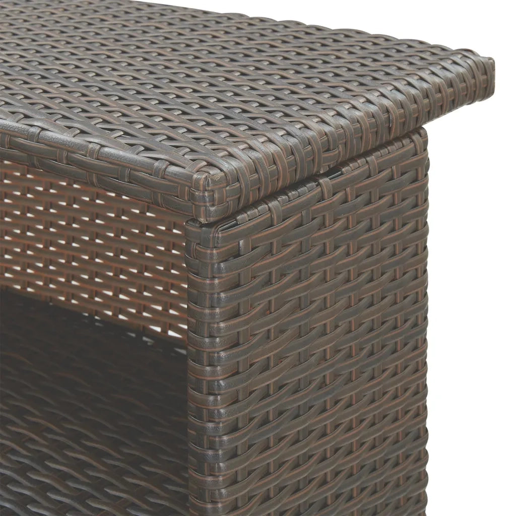 Set Bar da Giardino 3 pz | Set Salotto da Giardino con Cuscini Polyrattan Marrone