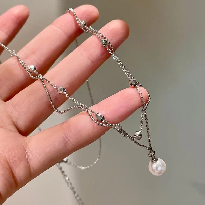 Collana di pizzo e perle fatta a mano, regalo di Natale per donna, regalo di compleanno