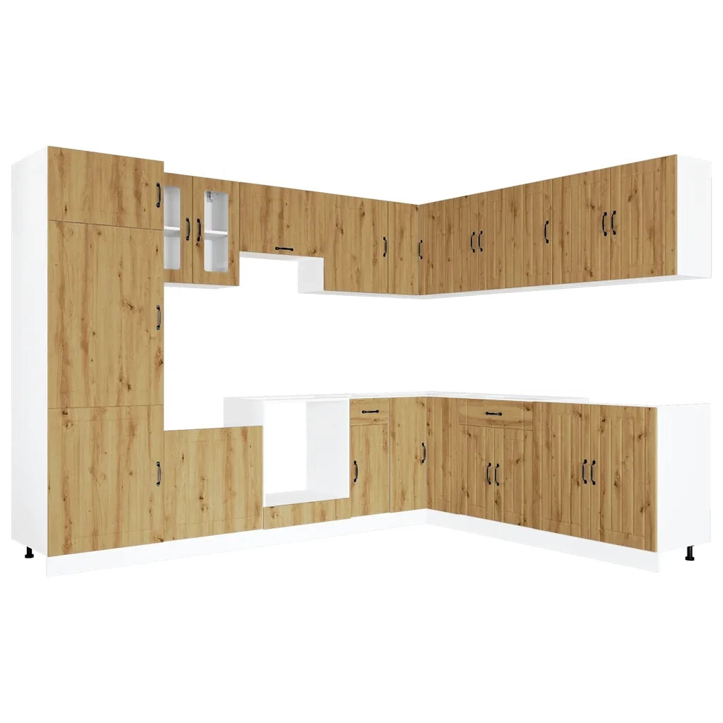 Set Mobili da Cucina 14 pz Lucca Rovere Artigianale Truciolato 3314990