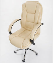 Poltrona da Ufficio sedia girevole da scrivania in ecopelle traspirante color beige Modello Cover