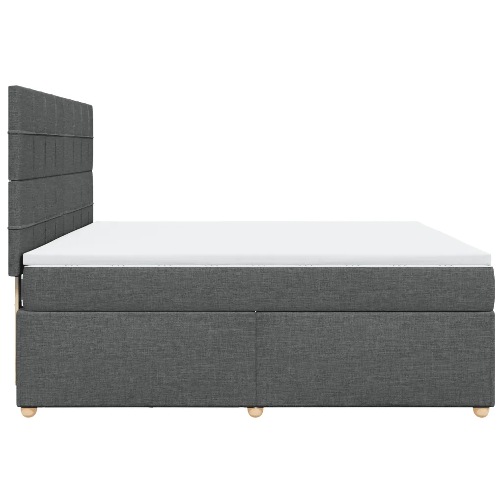 Giroletto a Molle con Materasso Grigio Scuro 180x200 cm Tessuto