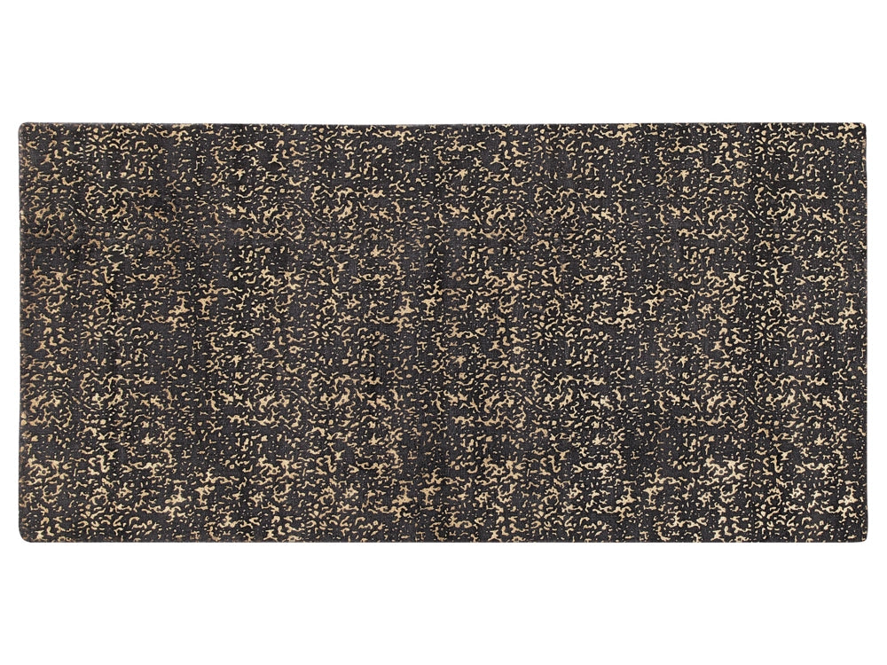 Tappeto da salotto Tappeto da soggiorno in viscosa grigio e dorato 80 x 150 cm