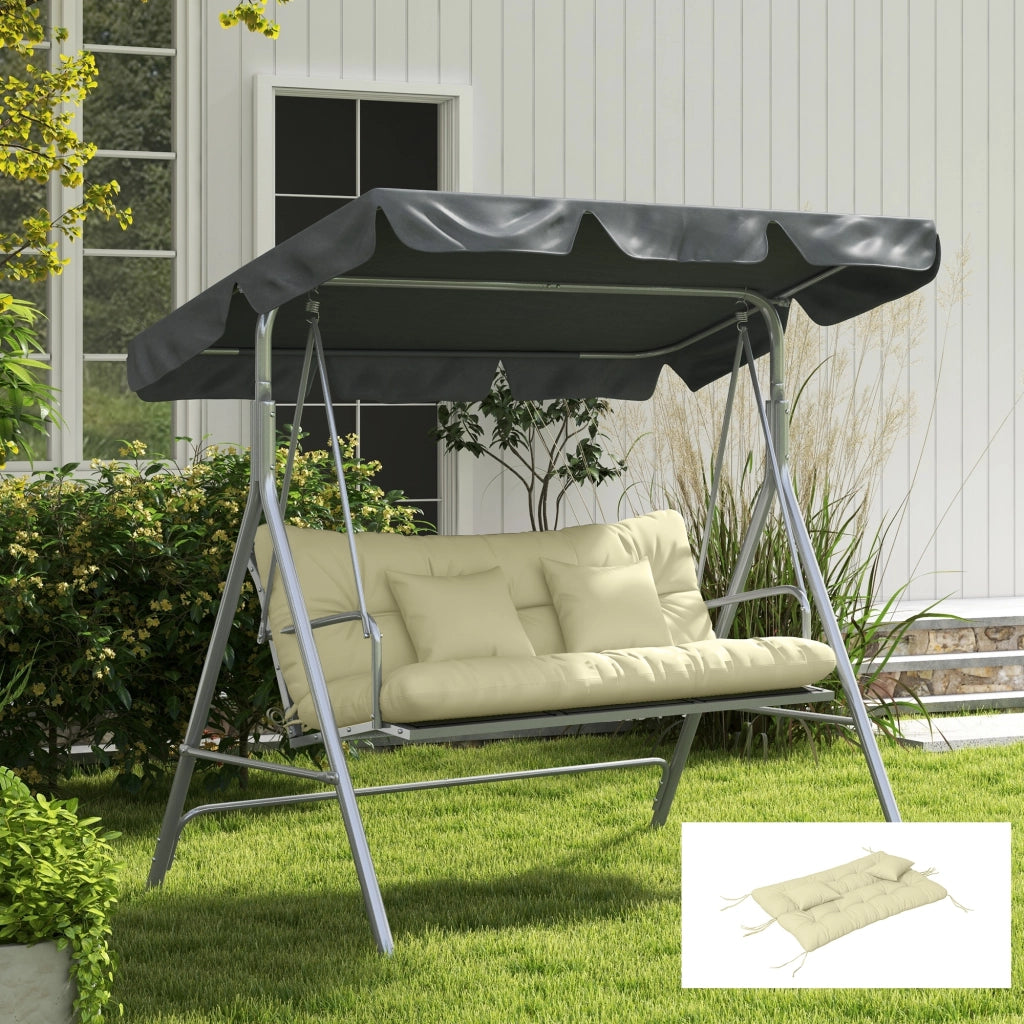 Set di 4 Cuscini da Esterno per Dondolo da Giardino con Seduta Schienale e 2 Cuscini Imbottiti Comodi e Resistenti
