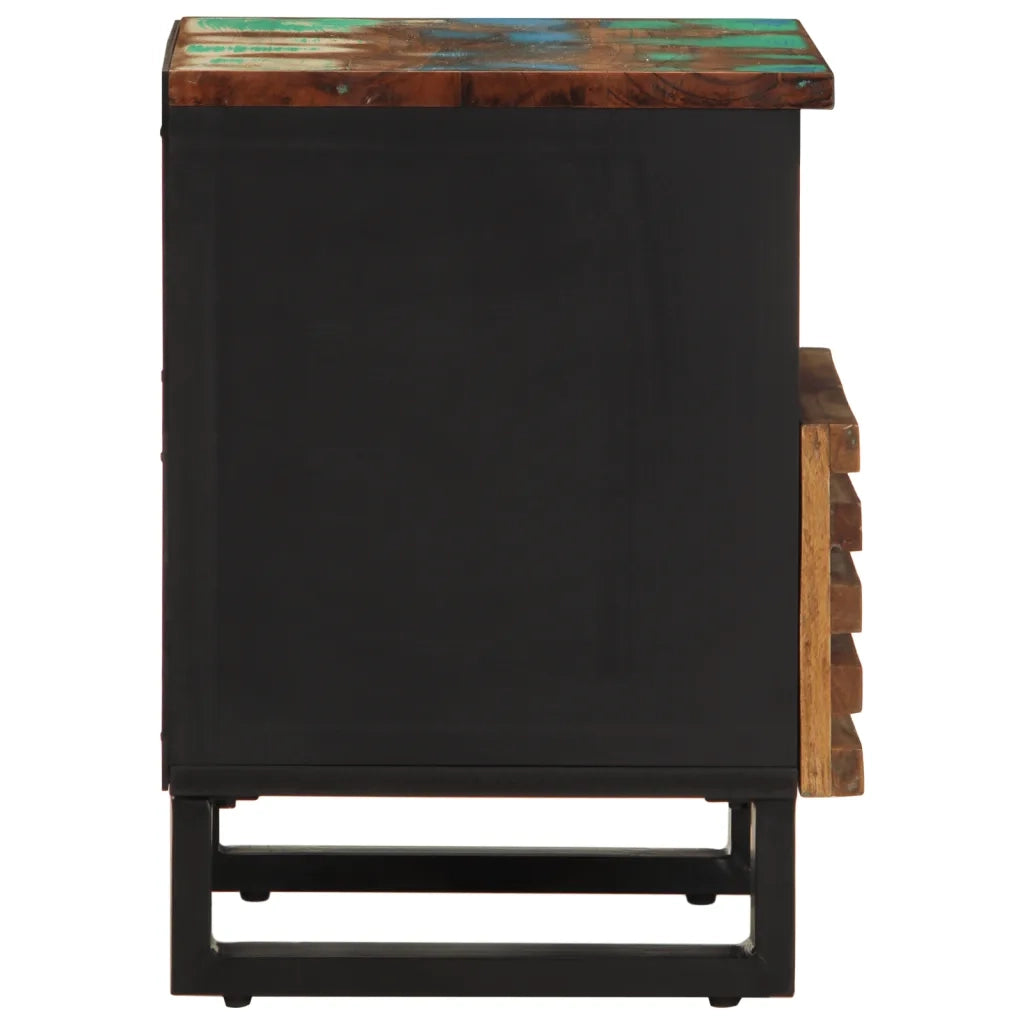 Comodini 2pz-Set di 2 Tavolino da notte 40x34x46 cm in Legno Massello di Recupero