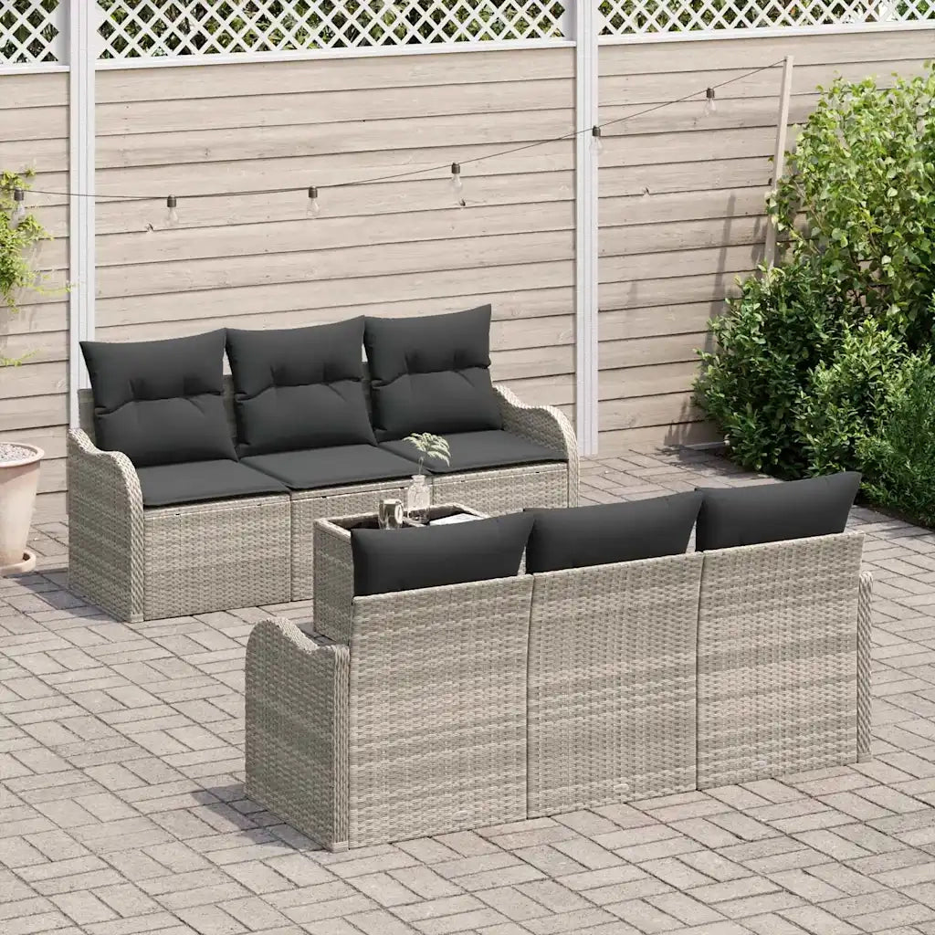 Set Divano da Giardino Grigio chiaro 55 x 55 x 37 cm polyrattan
