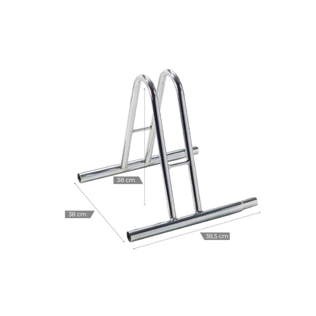 Andrys Rastrelliera Bici 1 Posto Alto Modulabile Acciaio Zincato Argento