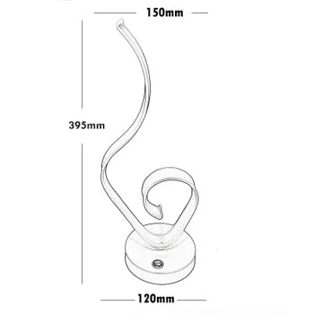 Lampada da Scrivania Luce da tavolo LED 10W Design Onde Abat Jour Lume Moderno LUCE FREDDA
