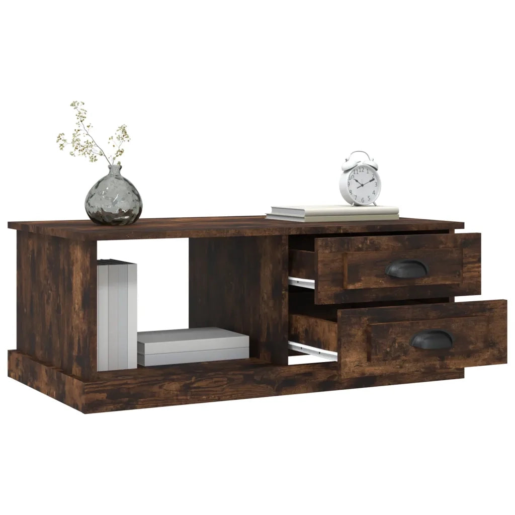 Tavolino da Salotto Rovere Fumo 90x50x35 cm Legno Multistrato 816245