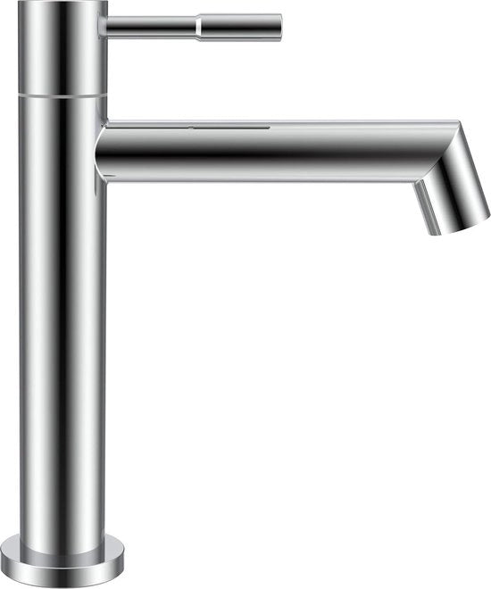 Kraan per acqua fredda, rubinetto bagno, miscelatore bagno unico giro con boccia smontabile, rubinetto bagno con scarico idroregolabile altezza 113 mm installazione facile, acciaio inossidabile