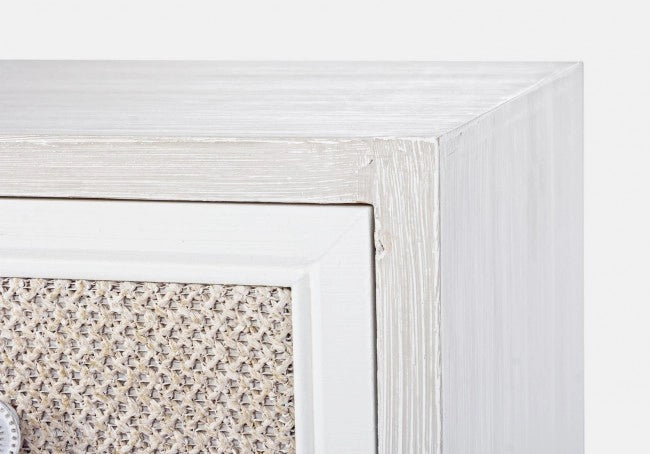 Cassettiera MDF Impiallacciato Bianco Rustico da Interno - EVERETT