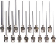 Siringa a Spillo 1,5 Pollici - 16 Pezzi - Acciaio Inossidabile Doseernaald - Punta Smussata - Blocco Luer - Adatto per L'uso con L'Adesivo - 8 Dimensioni (10G/12G/14G/16G/18G/20G/22G/24G)