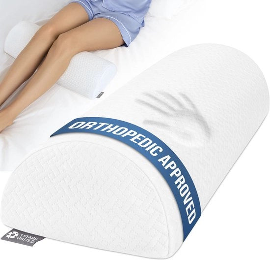 Cuscino semilunare con schiuma di supporto, ergonomico per laterali con copertura respirante, 52 x 20 x 11 cm