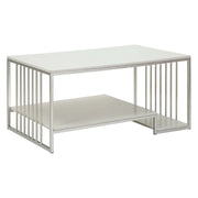 Fafaha, Tavolino da Salotto Forma Rettangolare, 90x45x60h cm Bianco Marmo