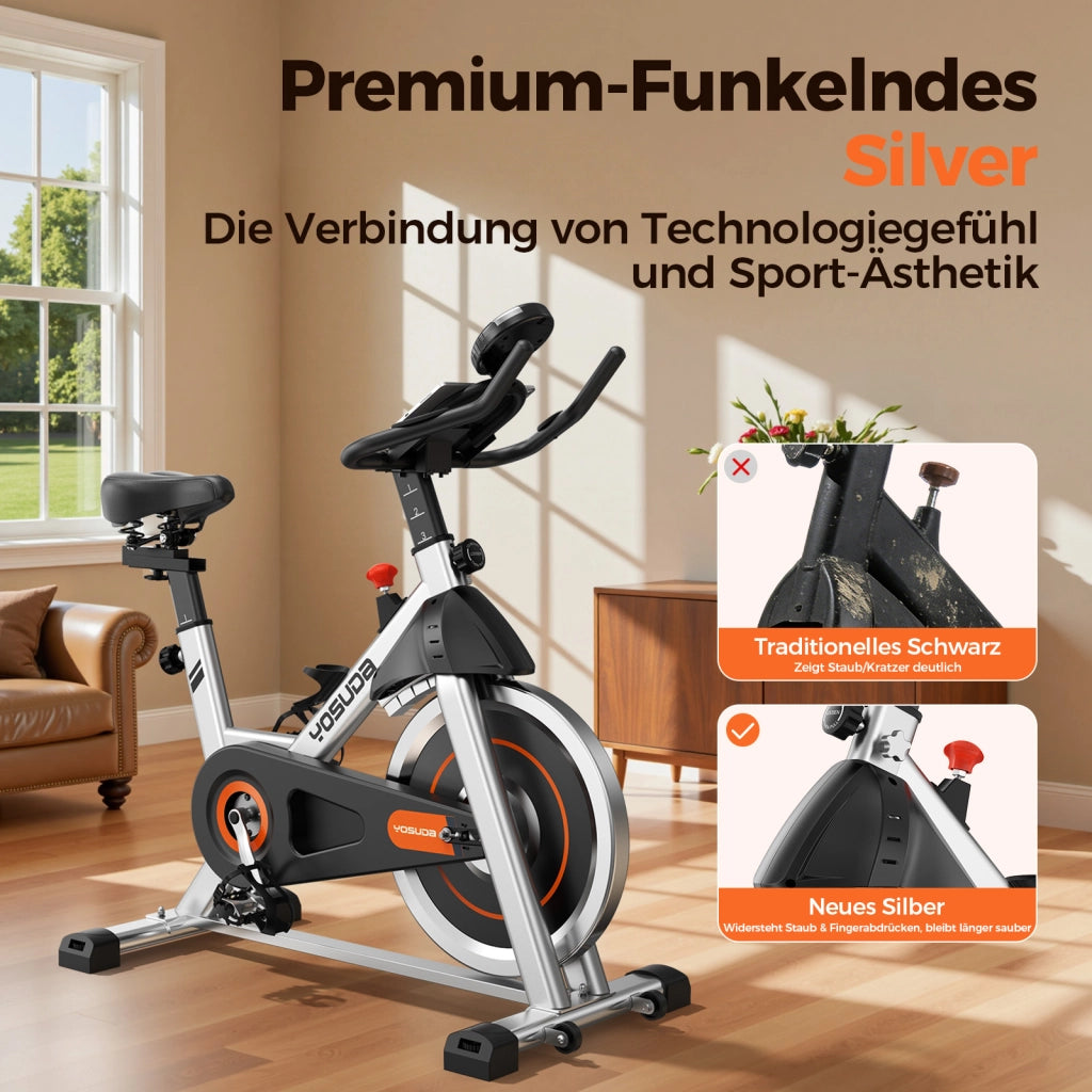 Bicicletta da Spinning Indoor ¨C Minimal ¨C con Resistenza Magnetica, Monitor LCD e Supporto Tablet