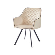 Sedia di design Amber in velluto beige e ferro