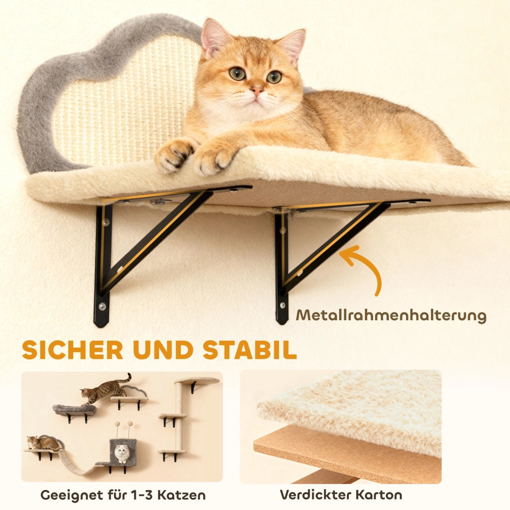 Albero tiragraffi per gatti ¨C zephmum ¨C 4 pezzi, beige