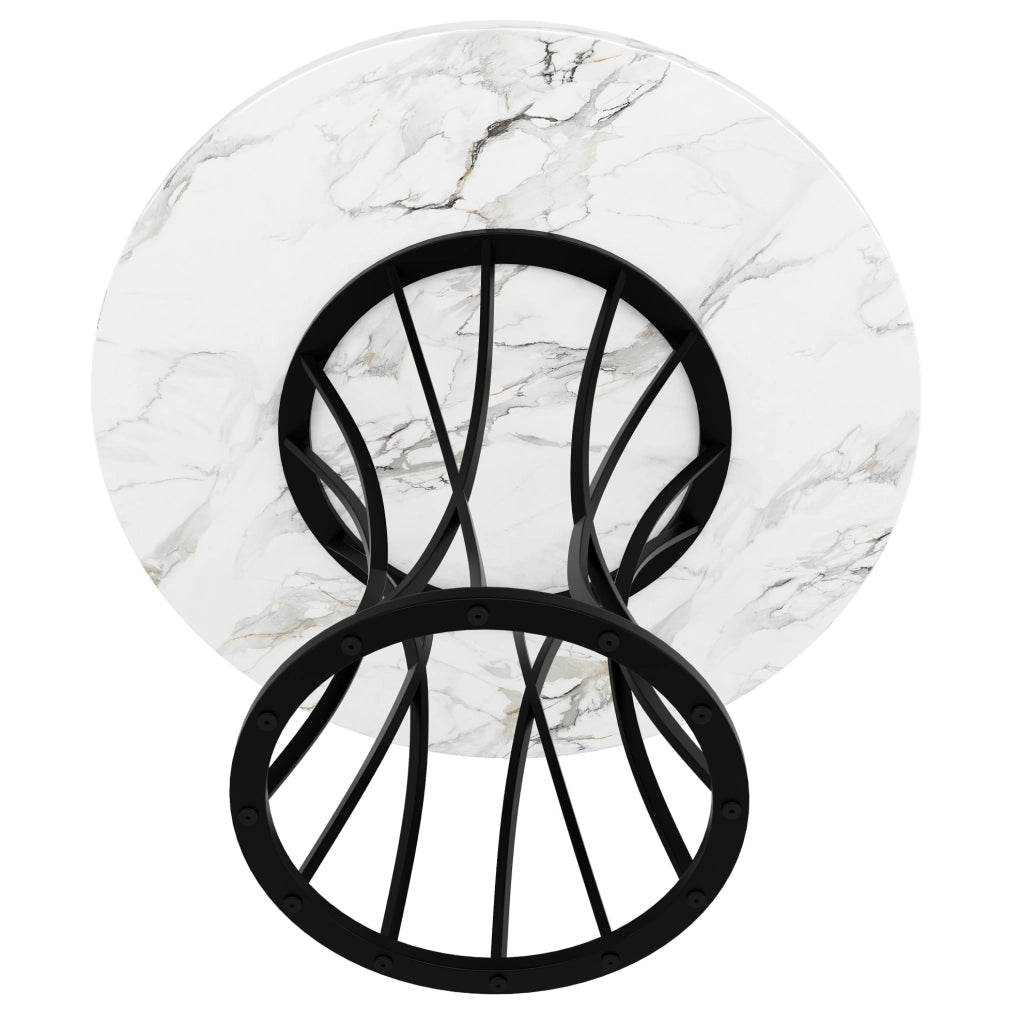 Tavolo da pranzo 80x80x76 cm in MDF e metallo; nero