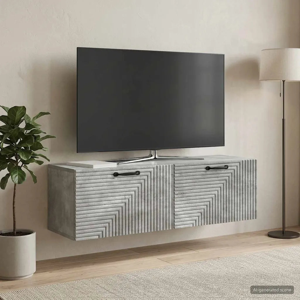 Mobile Porta TV da Muro Grigio Cemento 98 x 31 x 30 cm 898728