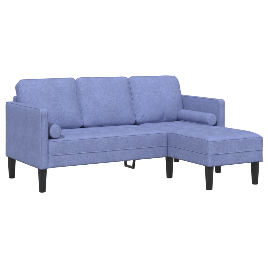 Set di divani a 2 pezzi con cuscini Blu jeans in tessuto