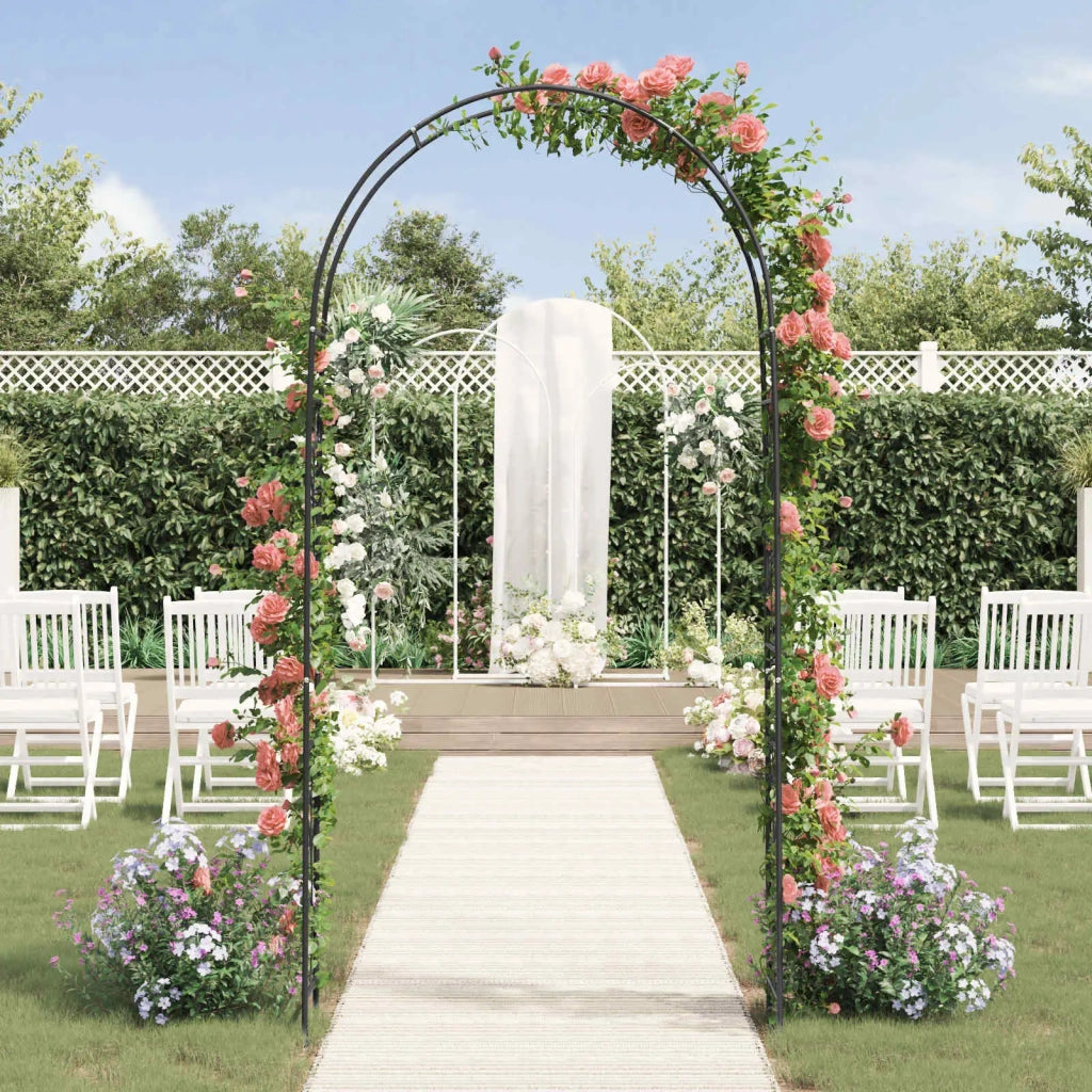 Arco da Giardino Floreale Nero 115 x 37 x 231 cm CFW8466588