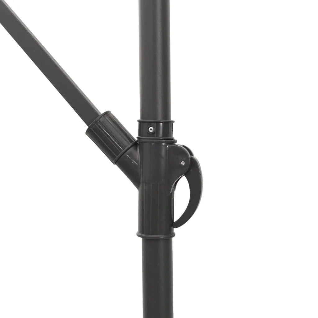 Ombrellone da giardino quadrato con palo in acciaio 269 x 269 x 235 cm apertura facilitata stile contemporaneo poliestere verde 02_0056380