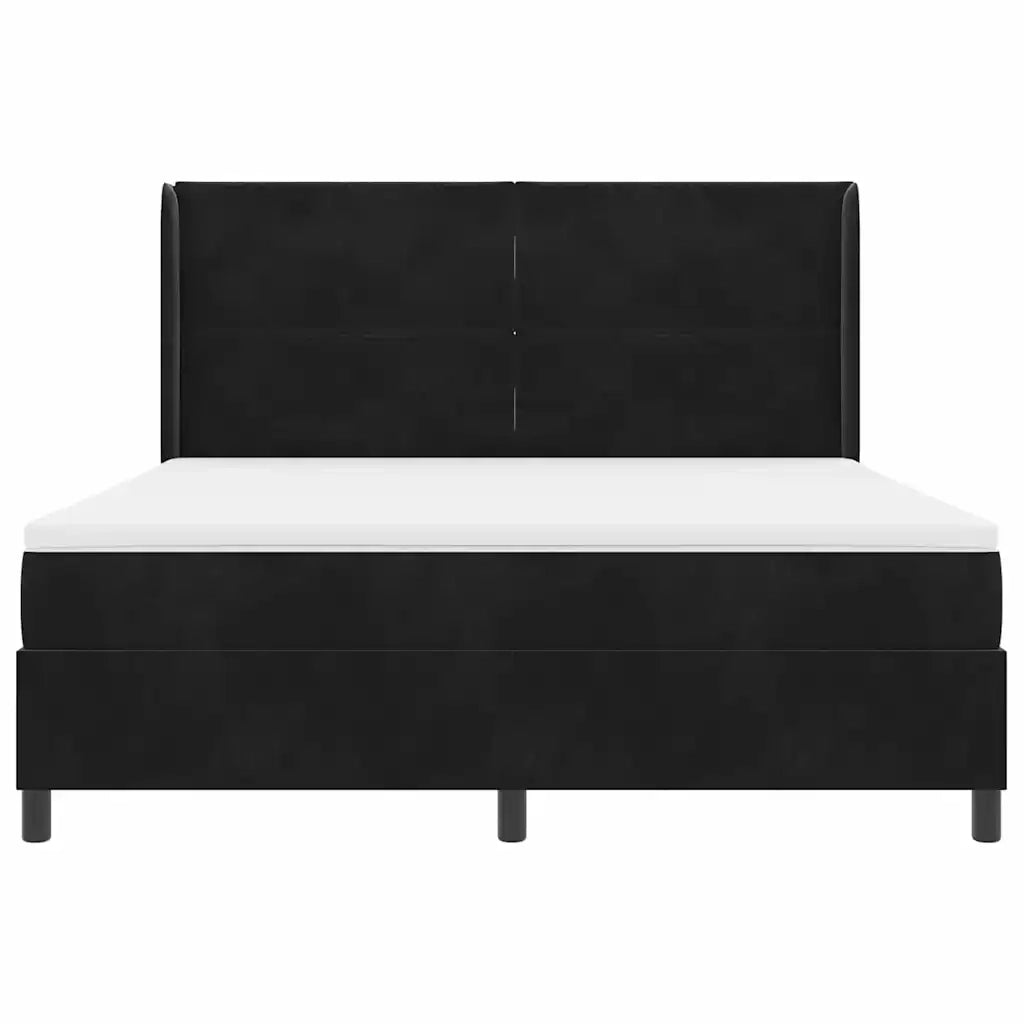Letto a molle con materasso Nero 180 x 200 cm Velluto 3342076