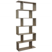 LIBRERIA ALANA CON 6 RIPIANI SFALSATI IN DESIGN MODERNO NATURALE 80 X 23,5 X H190,5 CM