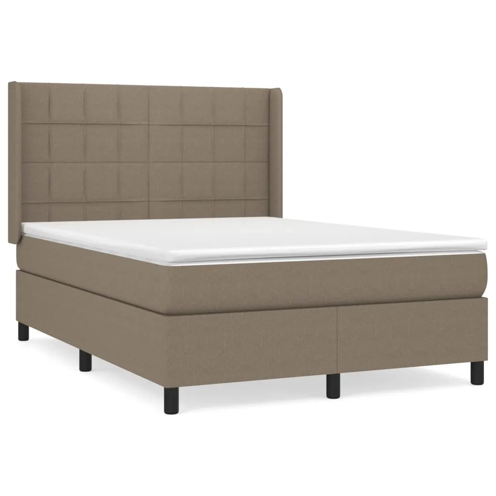 Giroletto a Molle con Materasso Tortora 140x200 cm in Tessuto 3131437