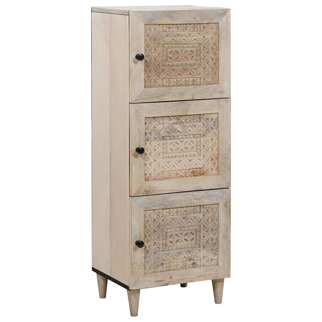 Credenza-Buffet-Armadio da cucina Bianco 40 x 33 x 110 cm legno massello di mango
