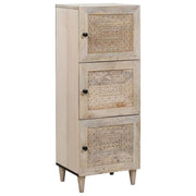 Credenza-Buffet-Armadio da cucina Bianco 40 x 33 x 110 cm legno massello di mango