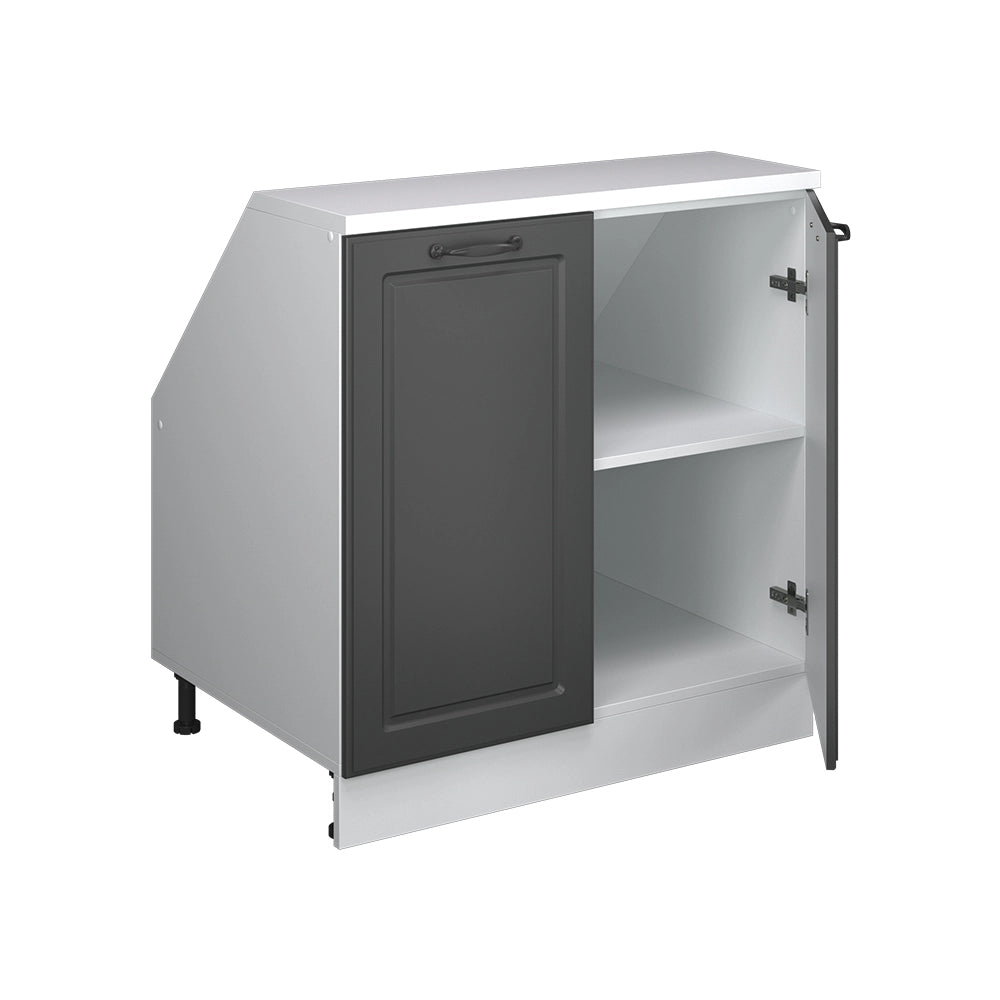 Mobile sottotetto Rion Antracite rustico/Bianco 80 x 83.8 cm con 2 porte, carcassa 60 cm profondità Vicco