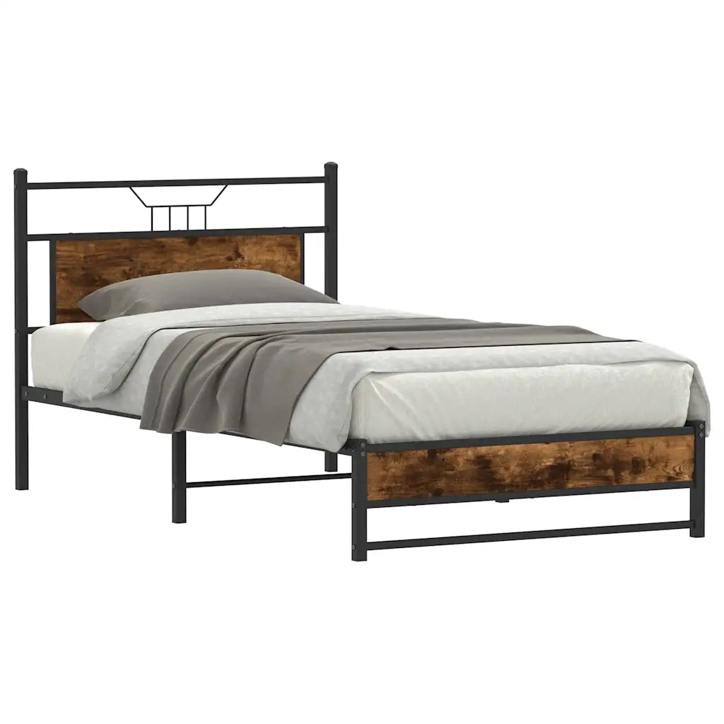 Giroletto senza Materasso Rovere Fumo 100x190 cm in Truciolato