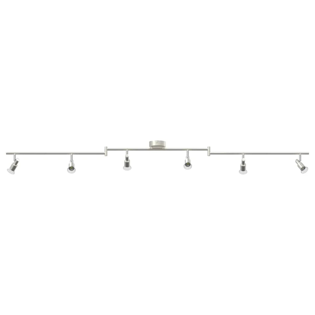 Faretto da soffitto moderno orientabile per interni 176,5 x 9,5 x 14 cm in acciaio nichel spazzolato 02_0058317