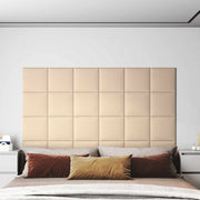 Testiera da Parete 12 pcs Crema 30 x 30 cm Tessuto 4008318